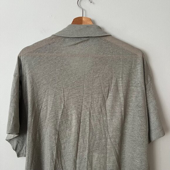 Alex Crane Linen Knit Ola Short Sleeve Button Up Shirt Moss Green Men's Size L - Picture 9 of 9